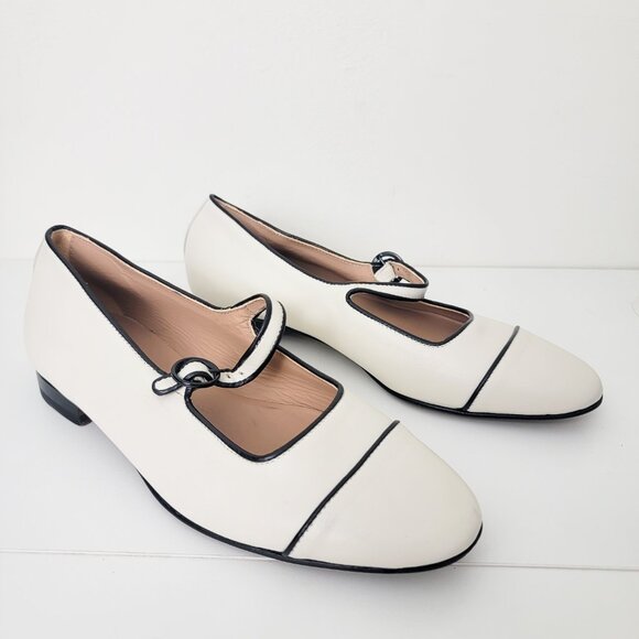 Carel Paris Corail Mary Janes in Nappa Beige Noir 39 8 - Picture 2 of 8
